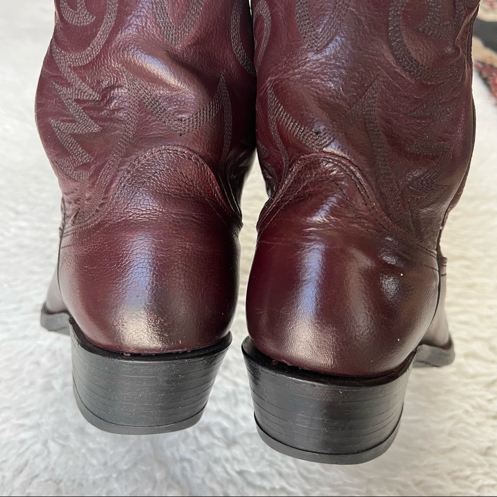 Dan Post Vintage Genuine Brown Leather Men’s Western Cowboy Boots size 9 D - Picture 10 of 11